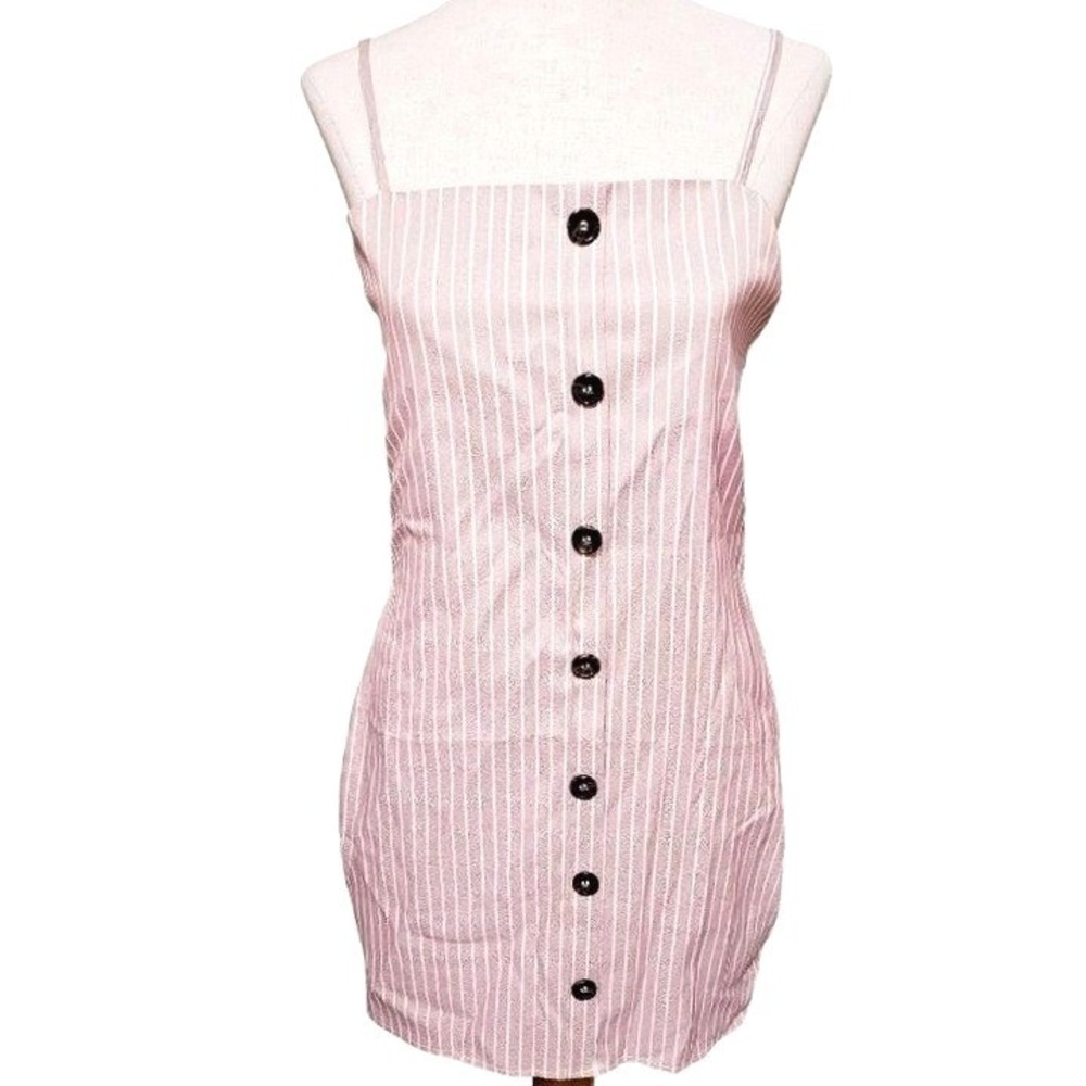 I Love it‎ Mini dress size Large pinstripe pink  New